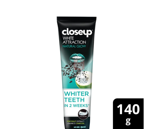 CLOSEUP WHITE ATTRACTION GEL TOOTHPASTE NATURAL GLOW, COCONUT EXTRACT & BAMBOO CHARCOAL- 140GM