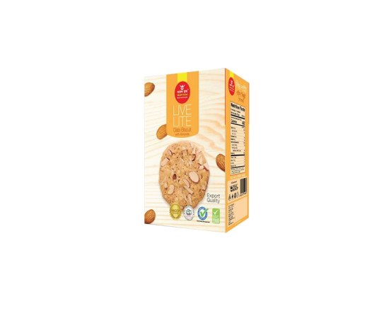 WELL FOOD LITE OATS ALMOND BISCUITS 180GM