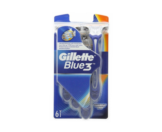 GILLETTE BLUE 3 SENSITIVE RAZOR COMBO PACK 6PCS